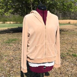 Nude Skin color velour Hoodie Jacket